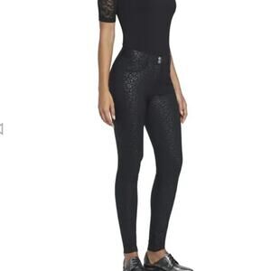 Anatomie Luli Black Embossed Cheetah Animal Print High Rise Skinny Pants